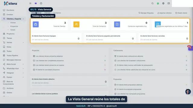 Tutorial del módulo Clientes de Klienz