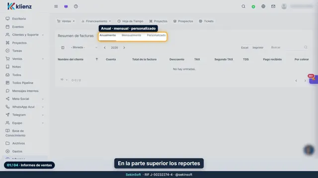 Tutorial del módulo Informes de Klienz