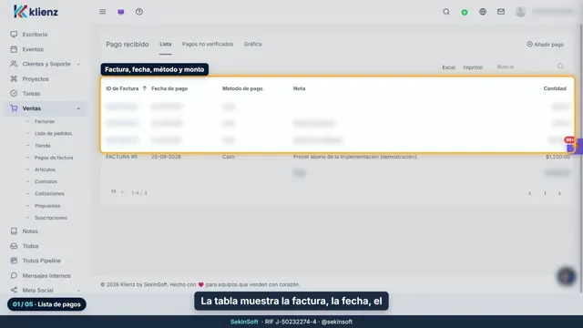 Tutorial del módulo Pagos de factura de Klienz