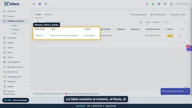 Tutorial del módulo Tickets de Klienz